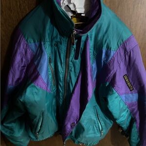 Descente Turquoise and Violet Ski Jacket